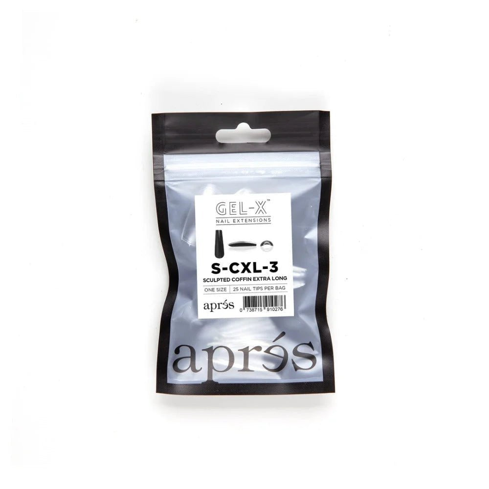 Apres Gel-X Refill Tips - Sculpted Coffin Extra Long (50Pcs)