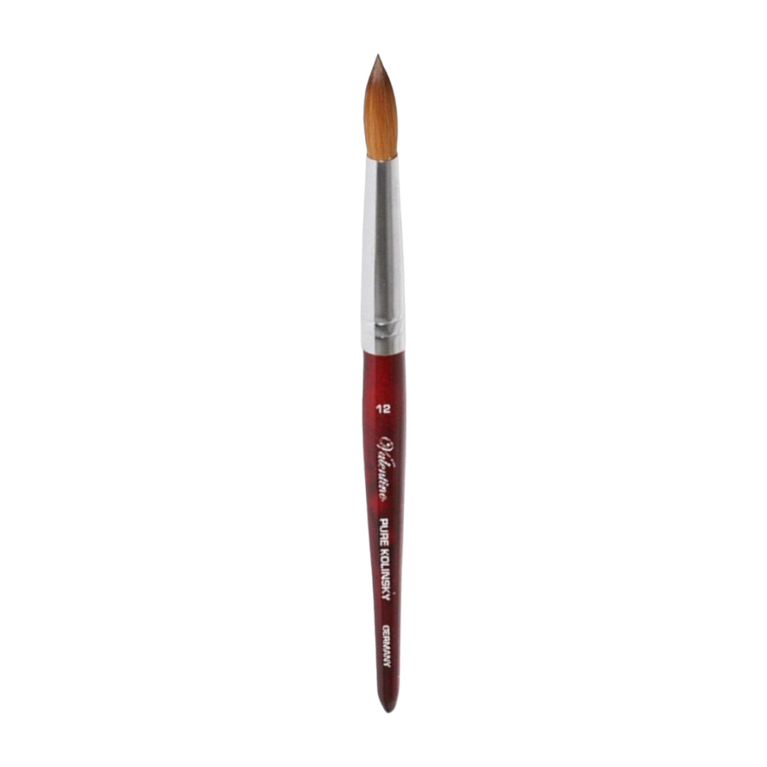 Valentino Acrylic Brush - Kolinsky Red Cherry Wood #12