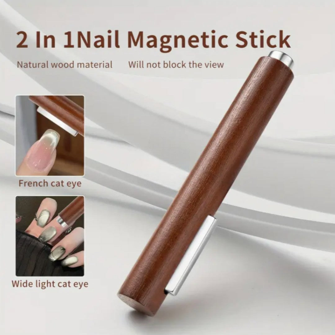 CNBS Cat Eye Magnet - Dual Magnet for French & Wide Cat Eye - Natural Wood Handle