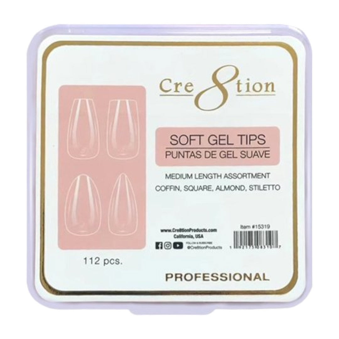 Cre8tion Soft Gel Tips 112pcs - Assorted Medium