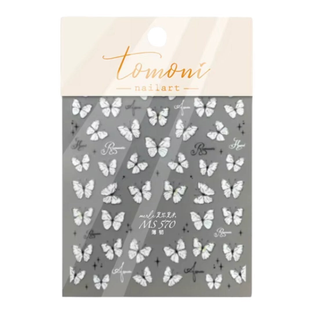 CNBS Nail Stickers - White Butterfly #MS570