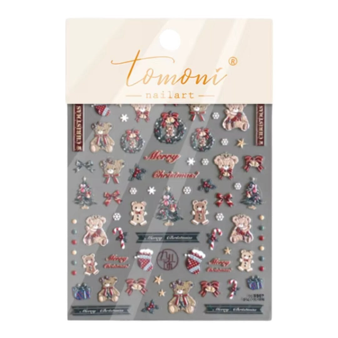 CNBS Nail Stickers - Holiday Teddy Bear