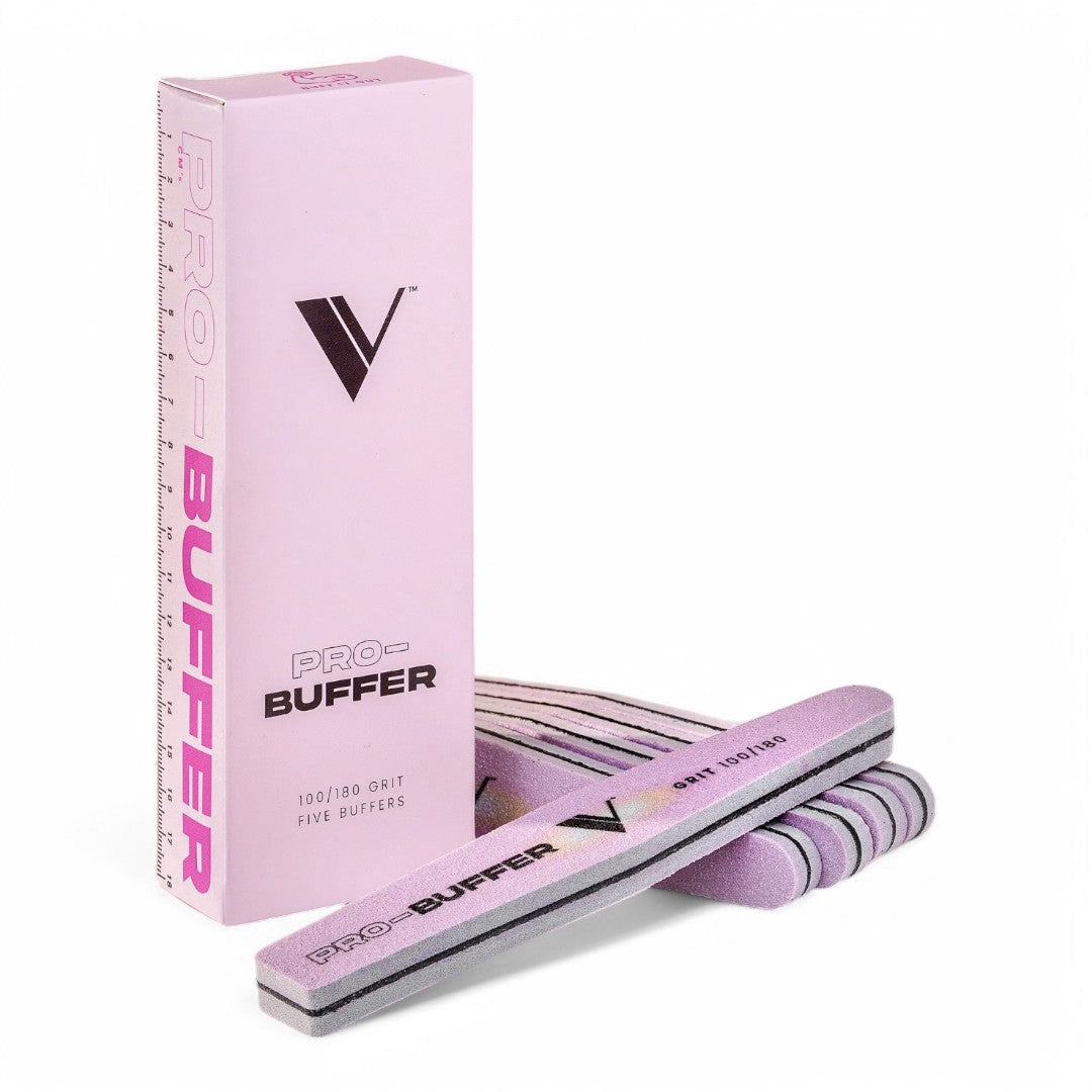 V Beauty Pure Nail Buffers - Diamond Sponge Design 100/180 Grit (Pack Of 5)