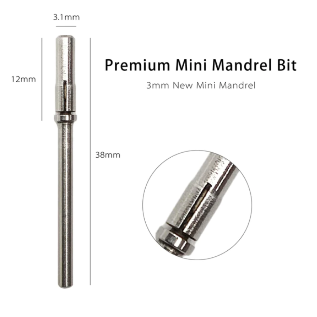 2Guys Nail Drill Bits - Premium Mini Mandrel 3Mm 3/32