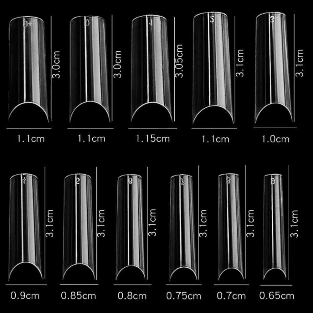 Cre8tion Nail Tips Box - Clear Long Straight (550Pcs) #15152