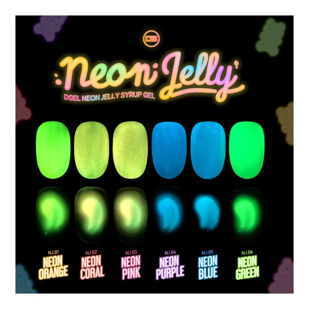 DGEL Neon Jelly Syrup Gel Polish #NJ01-06 Collection