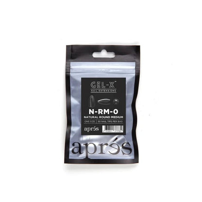 Apres Gel-X Refill Tips - Natural Round Medium (50Pcs)