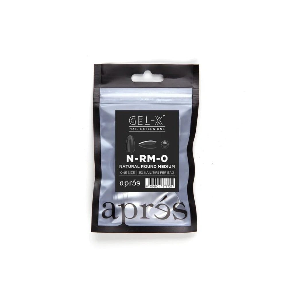 Apres Gel-X Refill Tips - Natural Round Medium (50Pcs)