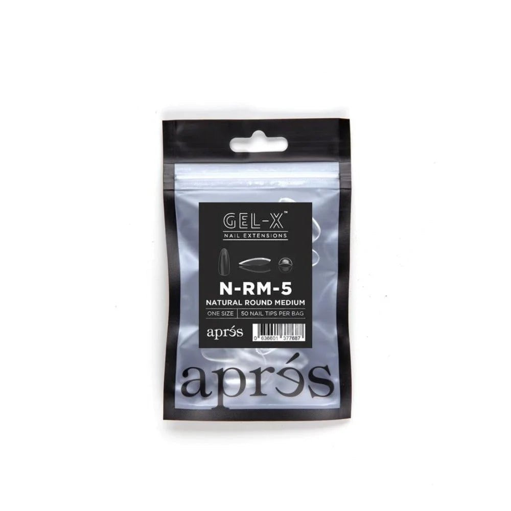 Apres Gel-X Refill Tips - Natural Round Medium (50Pcs)