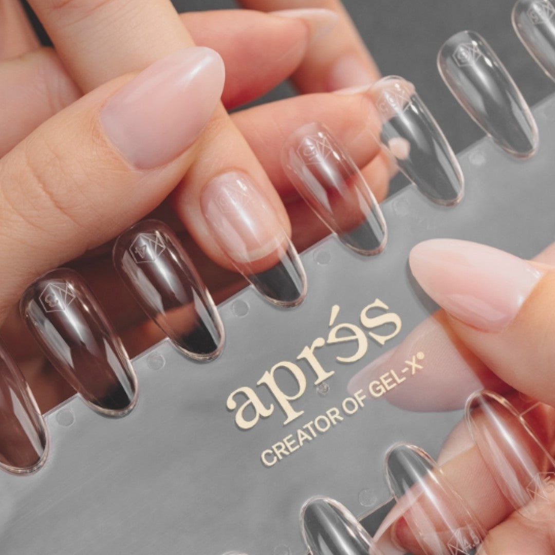 Apres Gel-X Tip Swatch - Natural Almond/Round Extra Short