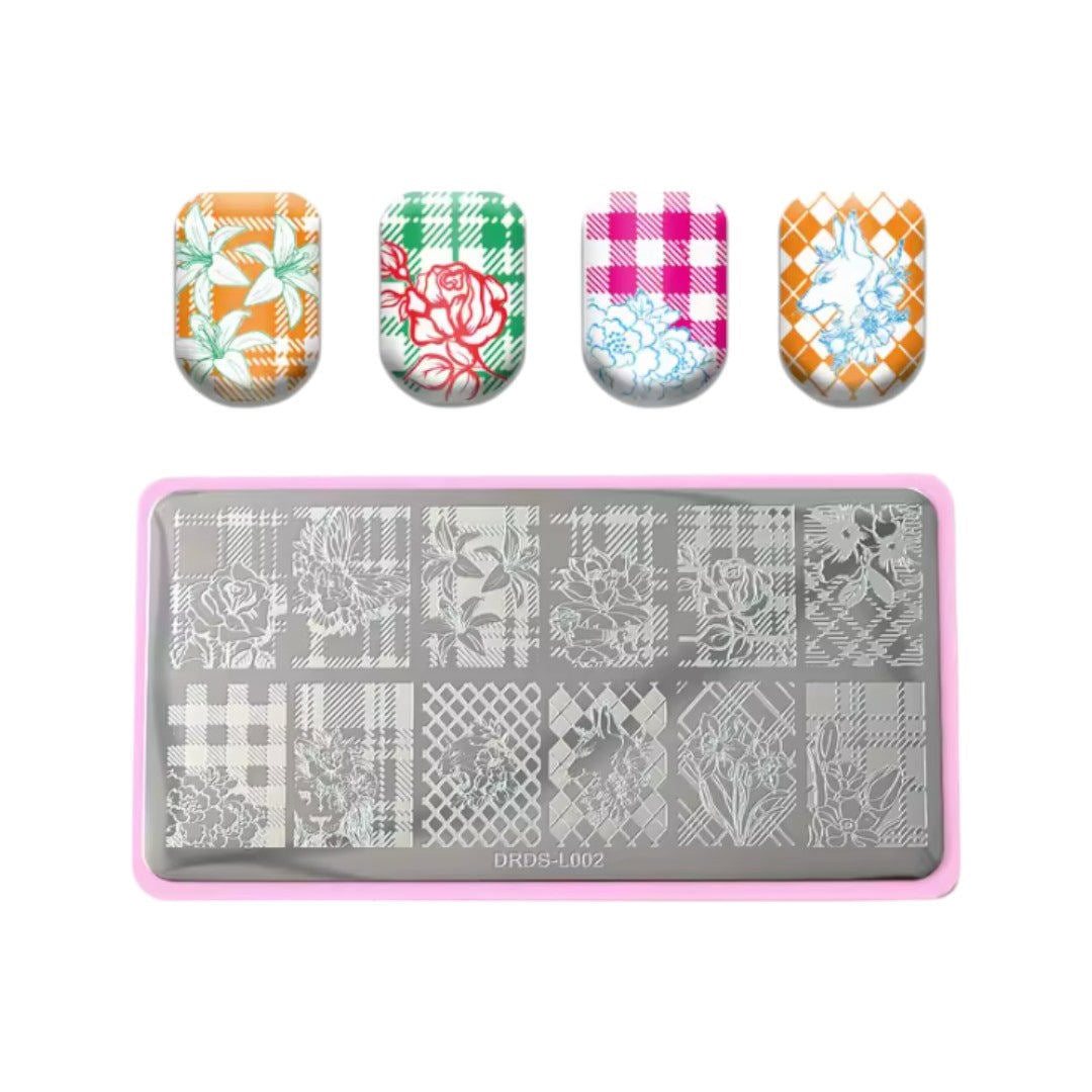 CNBS Nail Stamping Plates - Flowers & Leaves #DRDS-L002