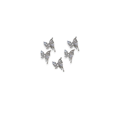CNBS Nail Charms - Silver Butterfly (5pcs)