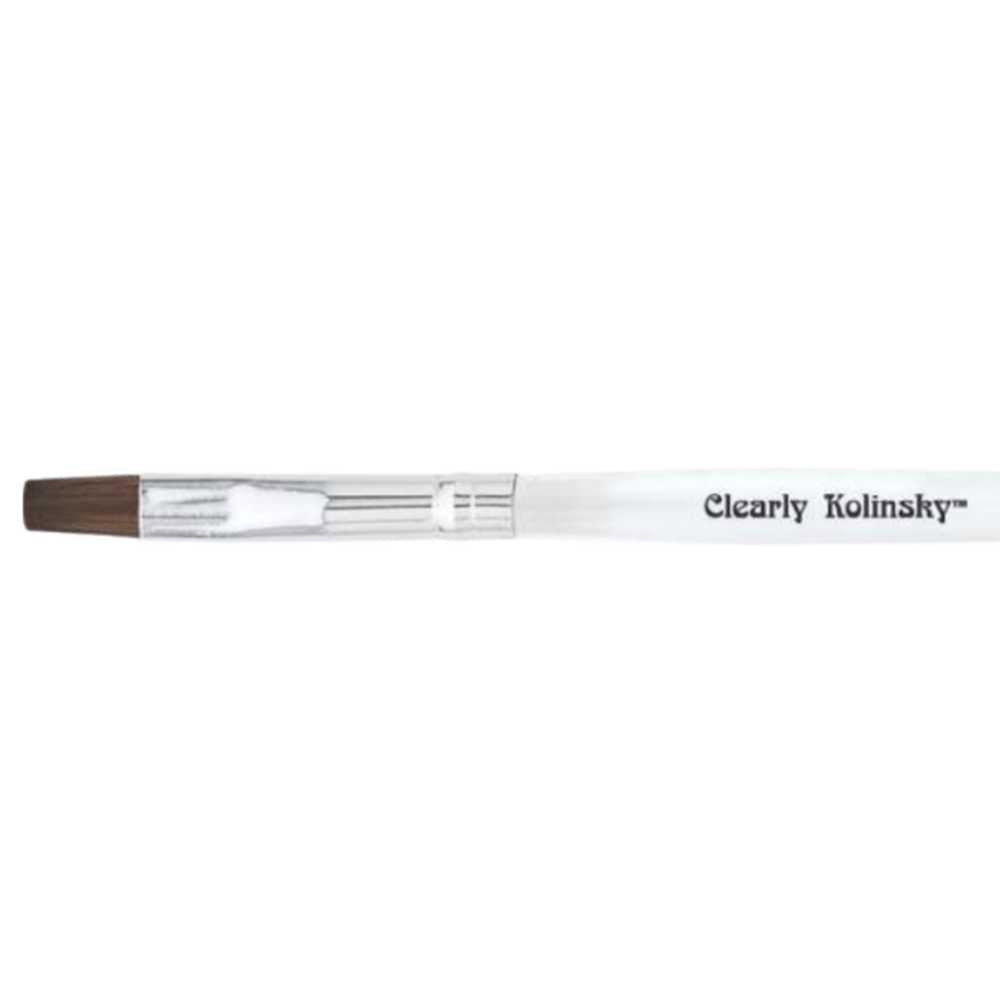 Americanails Gel Brush - Kolinsky Square Clear Handle #CKFS11