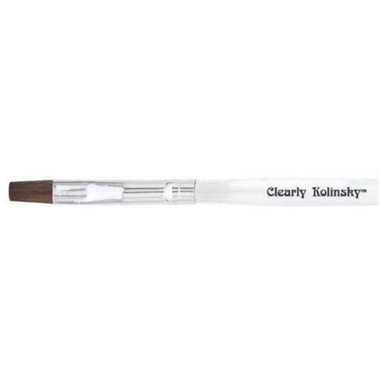 Americanails Gel Brush - Kolinsky Square Clear Handle #CKFS11