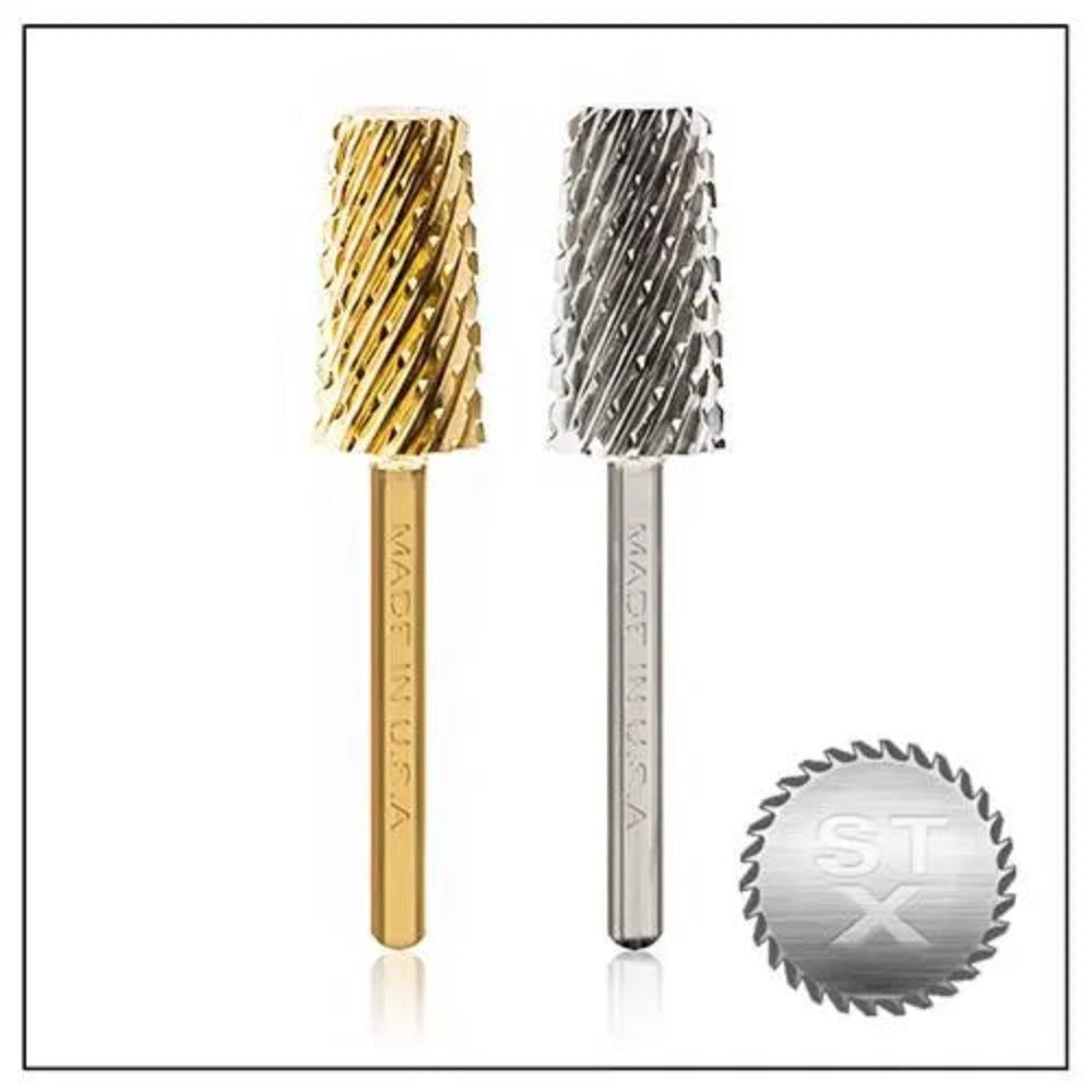 Startool Nail Drill Bits - 3In1 Chamfer STX Extra Coarse Grit 1/8 Gold