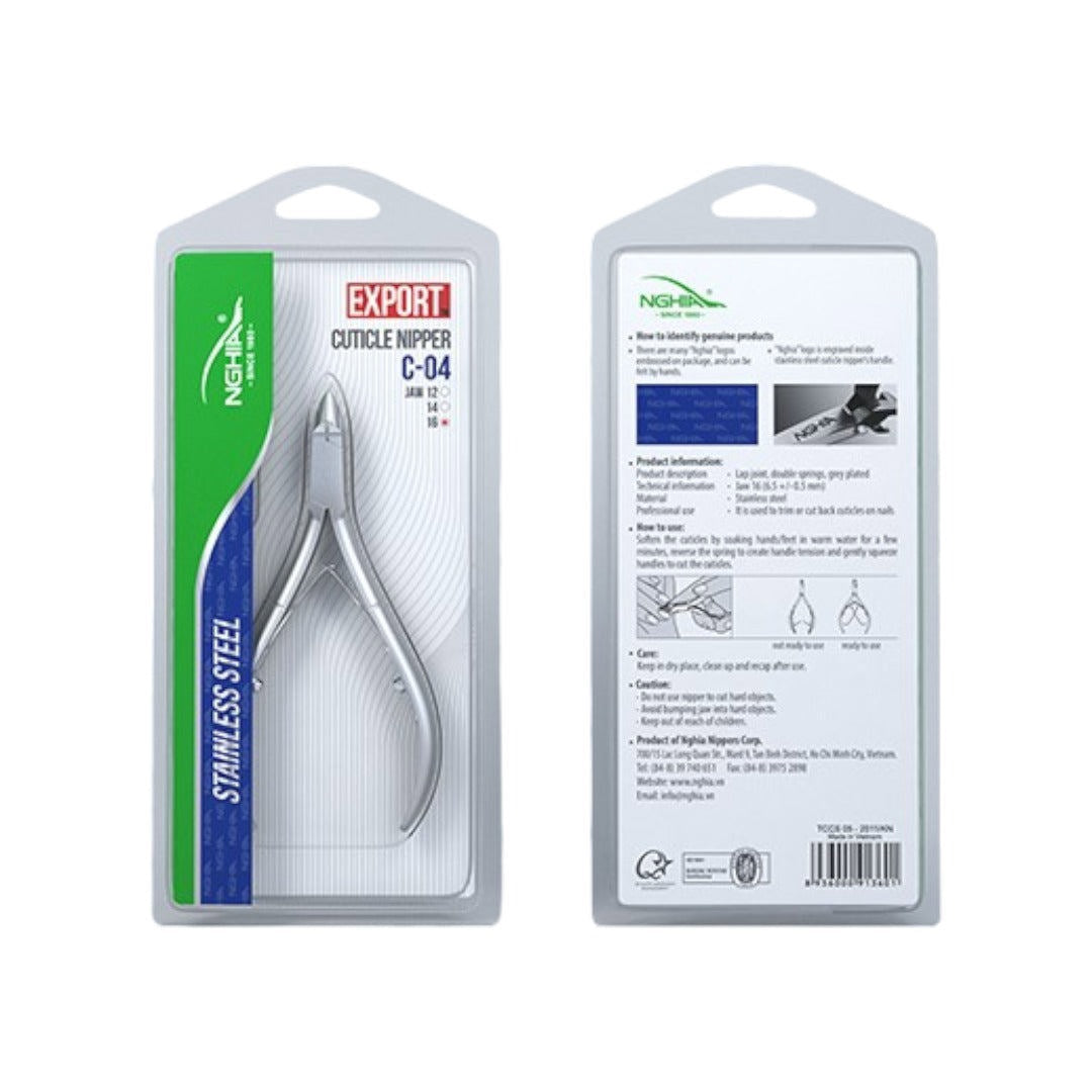 Nghia Stainless Steel Cuticle Nippers Double Spring D03-16