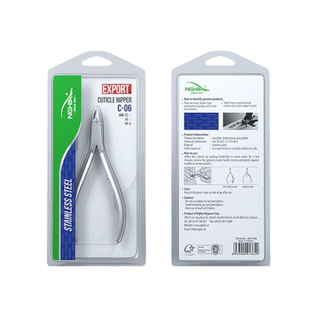 Nghia Stainless Steel Cuticle Nippers Single Spring D06-14