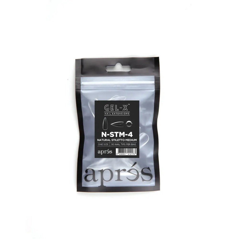 Apres Gel-X Refill Tips - Natural Stiletto Medium (50Pcs)