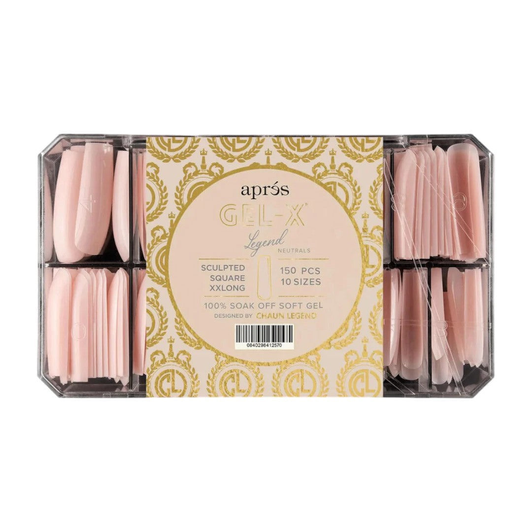 Apres X Chaun Legend Gel-X Nail Tips Box - Sculpted Square Xxlong (150Pcs)
