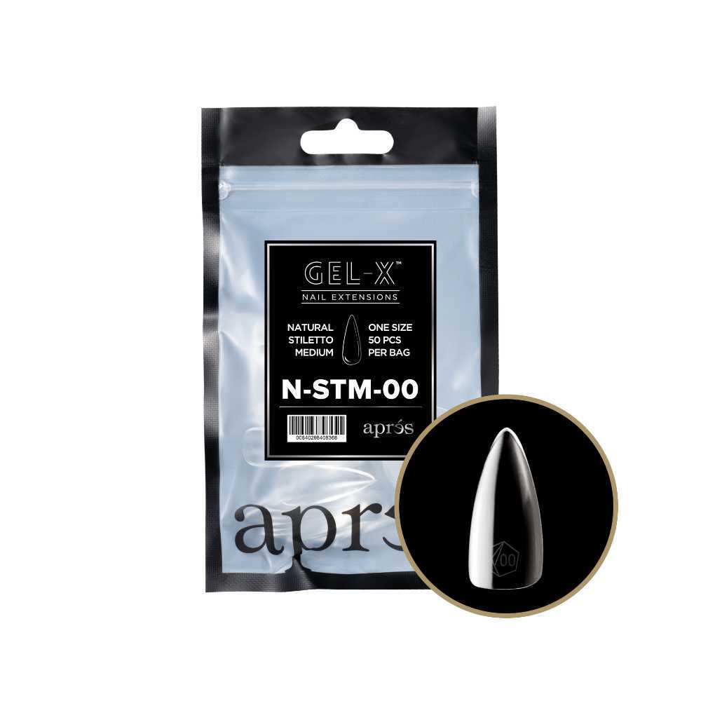 Apres Gel-X Refill Tips 2.0 - Natural Stiletto Medium (50Pcs)