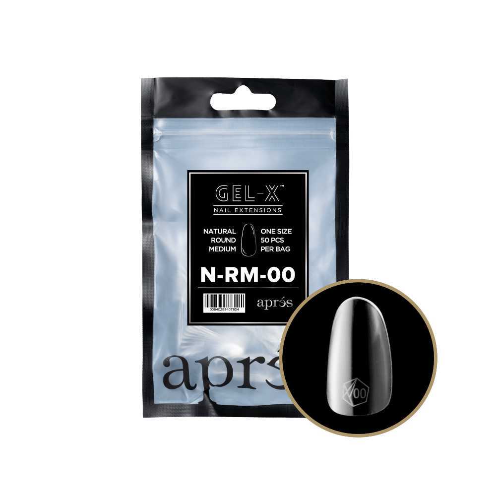 Apres Gel-X Refill Tips 2.0 - Natural Round Medium (50Pcs)