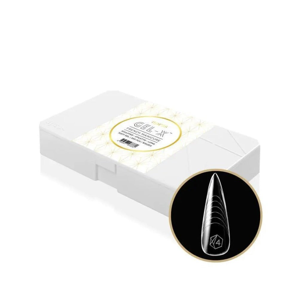 Apres French Manicure Gel-X Tips Box - Sculpted Stiletto Long (330Pcs)