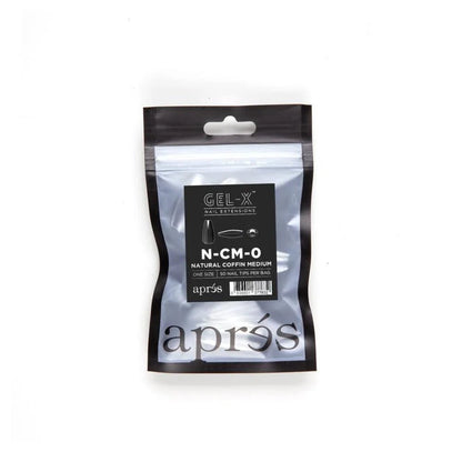 Apres Gel-X Refill Tips - Natural Coffin Medium (50Pcs)