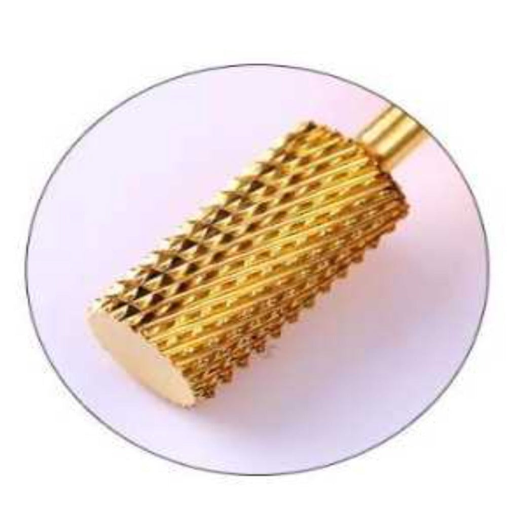 SP Nail Drill Bits - Large Barrel Carbide HC Coarse Grit 3/32 Gold