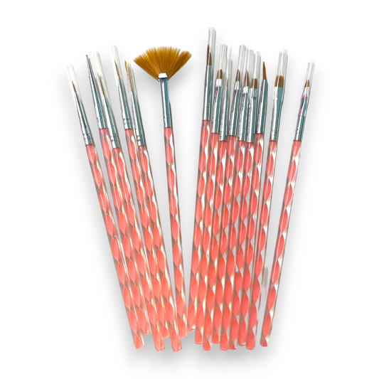 CNBS Nail Brush Set - Pink (Pack of 15)