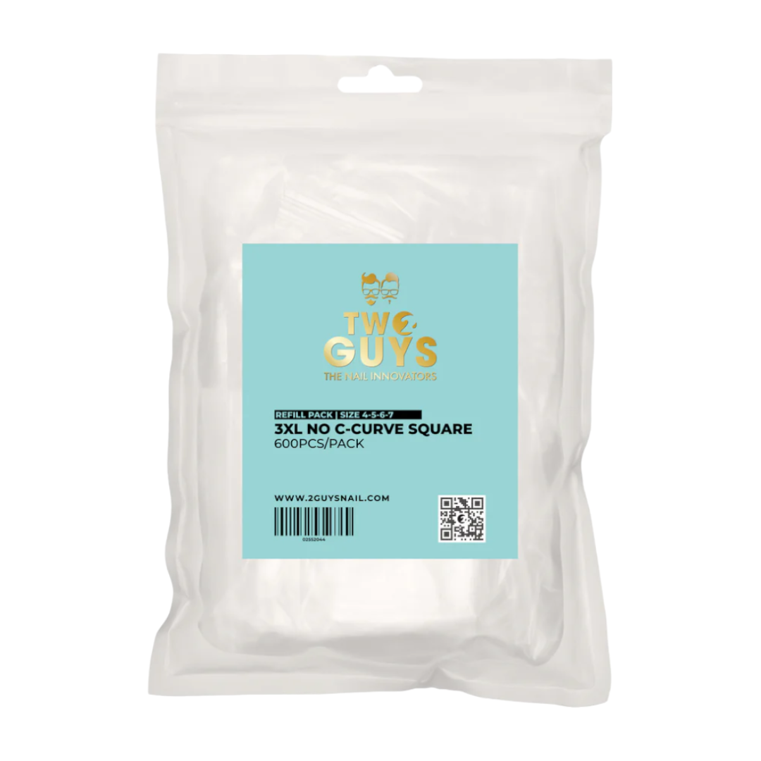 2Guys Refill Tips - No C-Curve Square 3XL Size 4-5-6-7 (Bag Of 600)