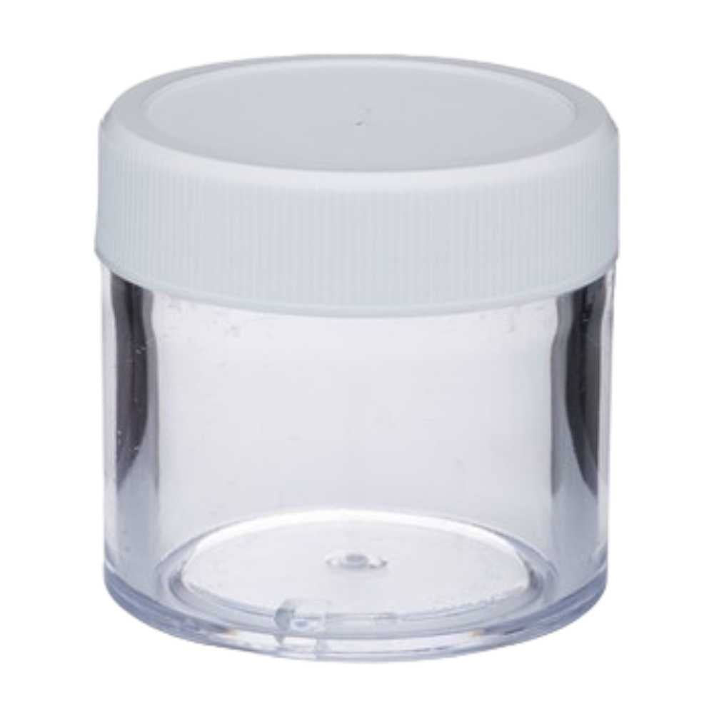 Berkeley Thick Wall PS Jar W/ White Cap 1Oz #BJ300-WH