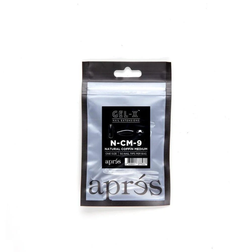 Apres Gel-X Refill Tips - Natural Coffin Medium (50Pcs)