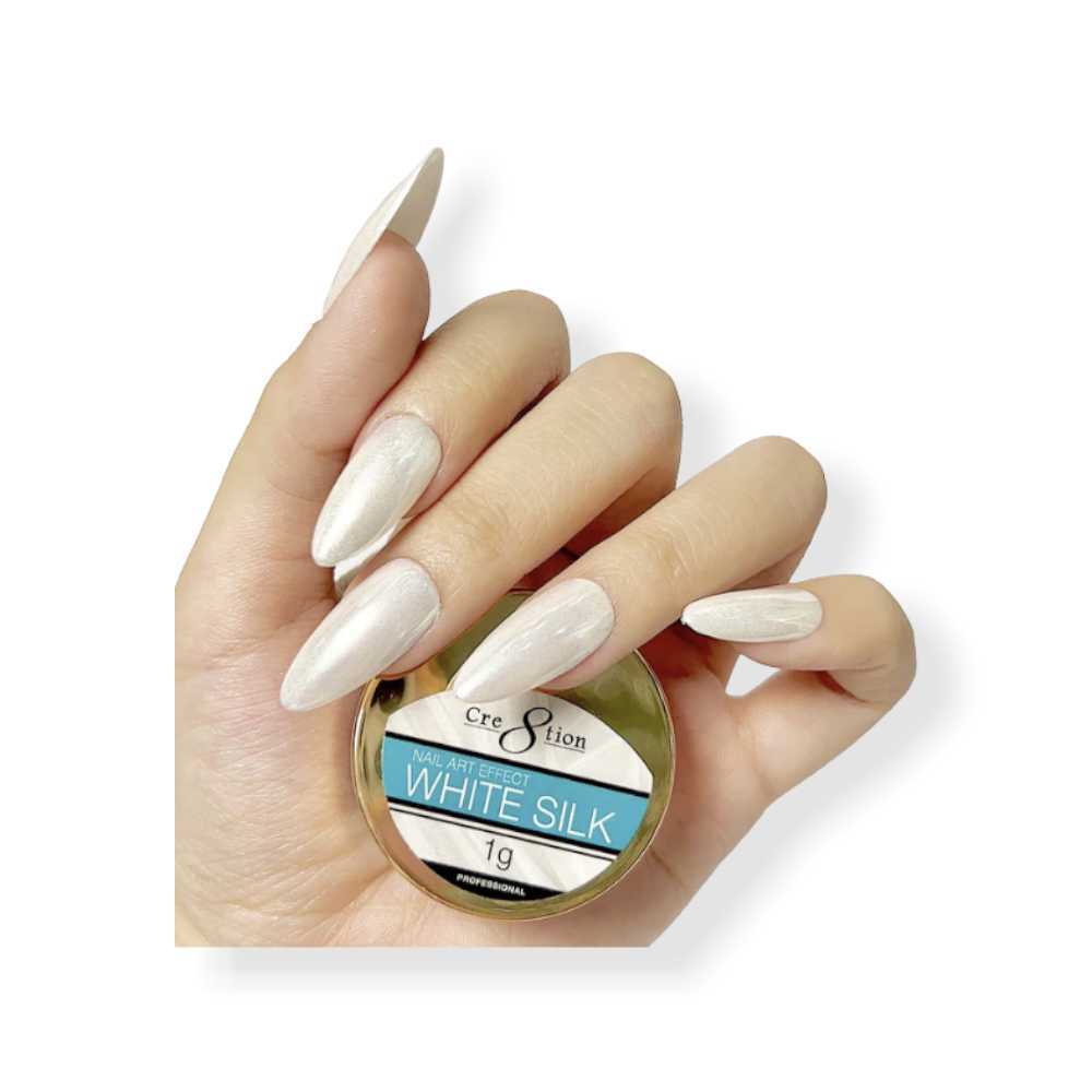 Cre8tion Nail Art Effect - White Silk Chrome 1G