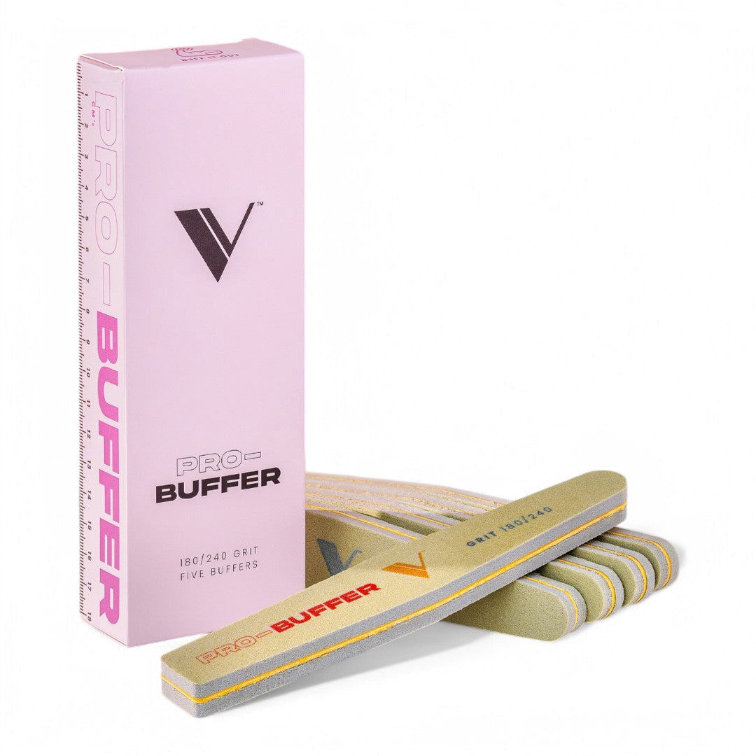V Beauty Pure Nail Buffers - Diamond Sponge Design 180/240 Grit (Pack Of 5)