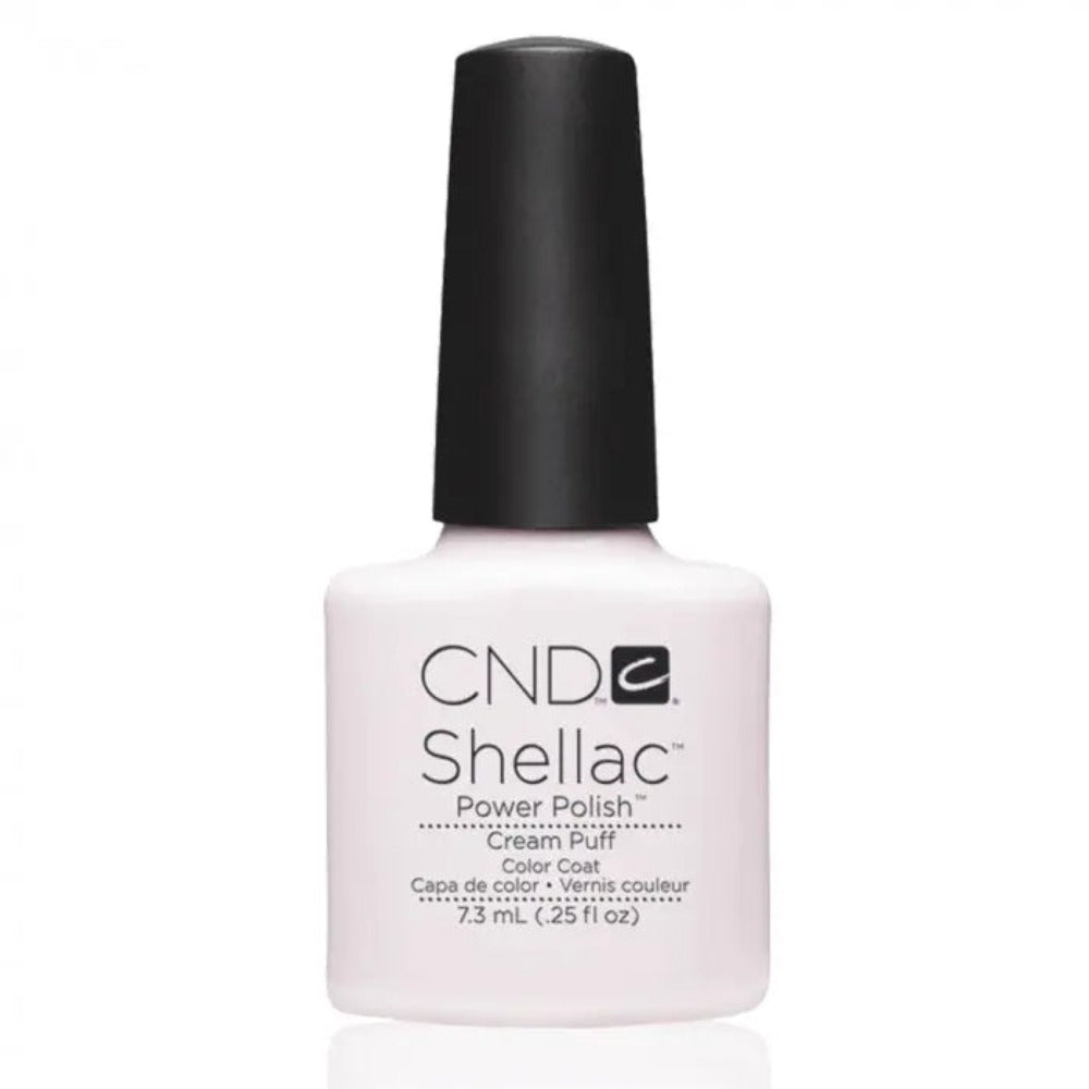 CND Shellac Cream Puff, nude shellac nails