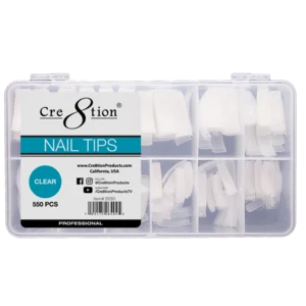Cre8tion Clear Tips 500pcs #15150 Classique Nails Beauty Supply Inc.