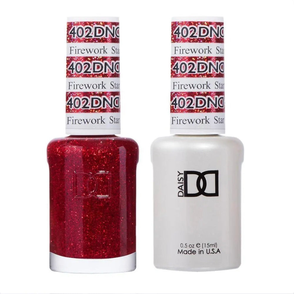 dnd duo 402 dnd is red glitter gel polish daisy nail design
