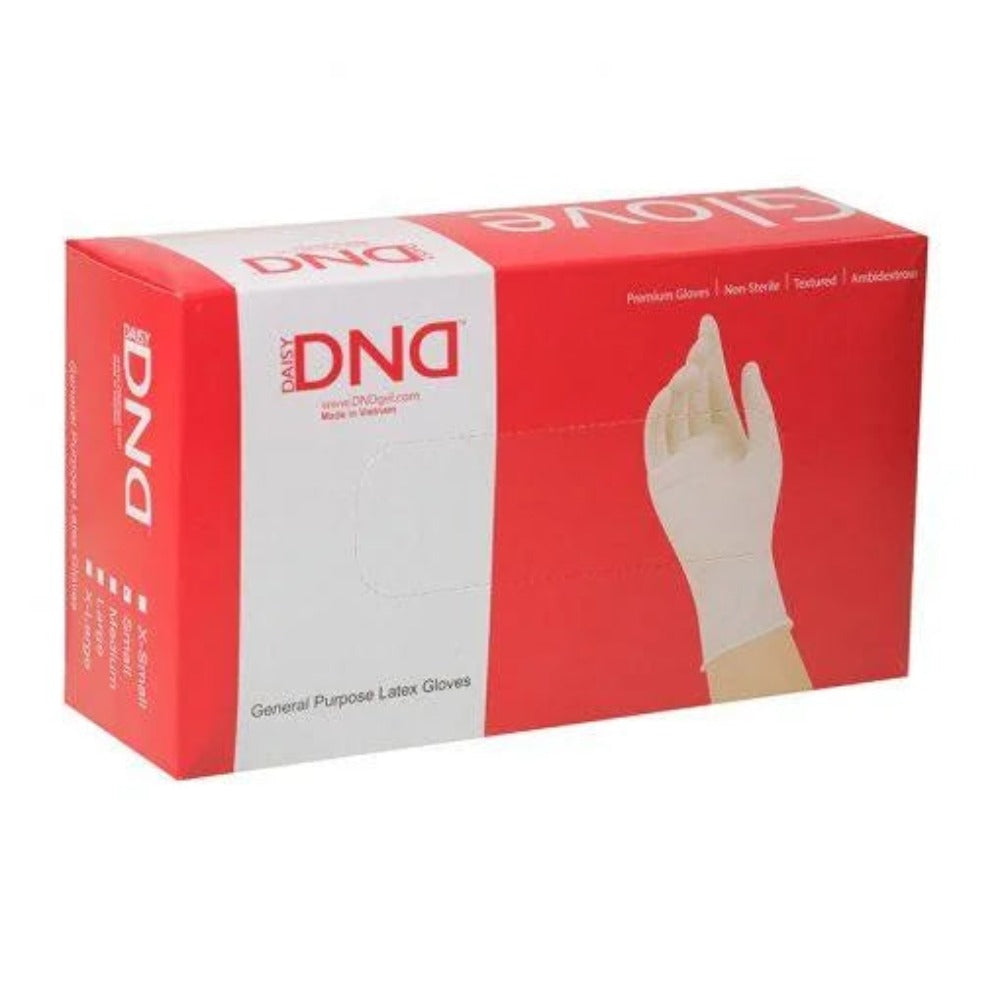DND Latex Gloves - X-Large (Box of 100) Classique Nails Beauty Supply Inc.
