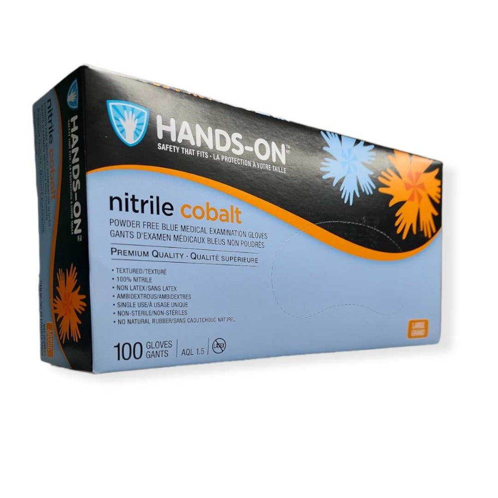 Hands On Nitrile Cobalt Gloves - Large (Box of 100) Classique Nails Beauty Supply Inc.