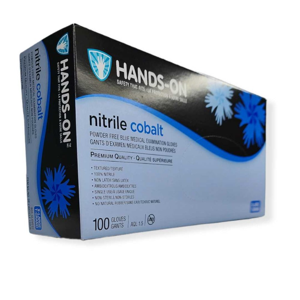 Hands On Nitrile Cobalt Gloves - X-Large (Box of 100) Classique Nails Beauty Supply Inc.