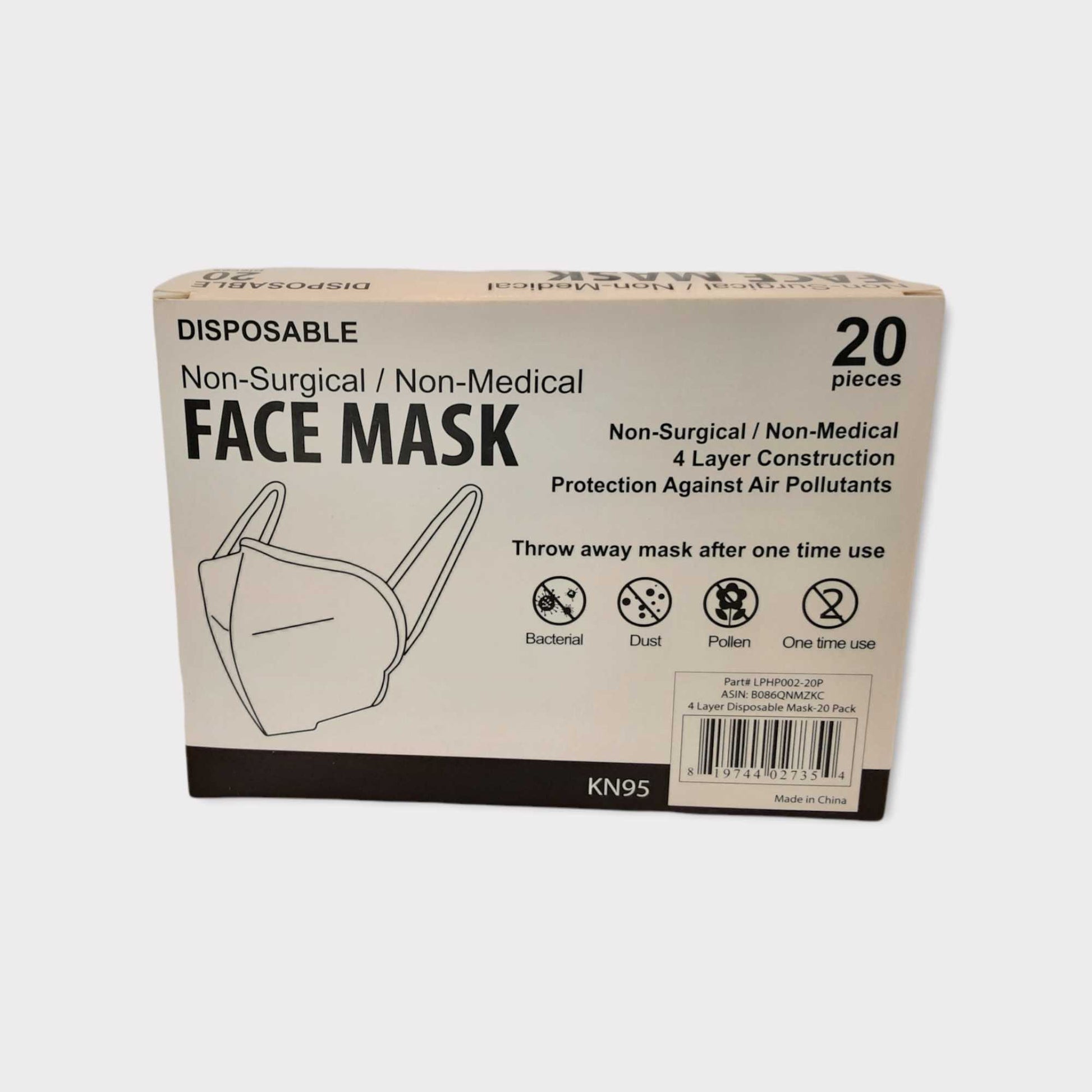 KN95 Face Mask White (Box of 20) Classique Nails Beauty Supply Inc.