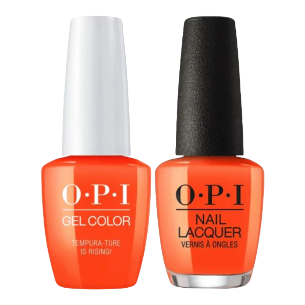 opi gel polish & matching opi nail lacquer T89 My Tempura-ture Is Rising!