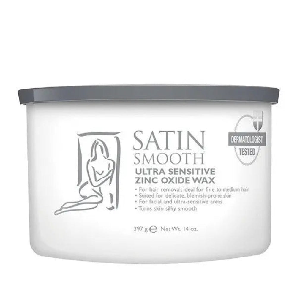 Satin Smooth Soft Wax Zinc Oxide 14oz, soft wax, Wax supply wholesale