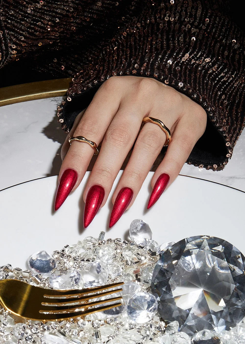 The Gel Bottle - Exclusive Access | Lustrous Ruby Red Metallic Gel Polish, color club nail polish