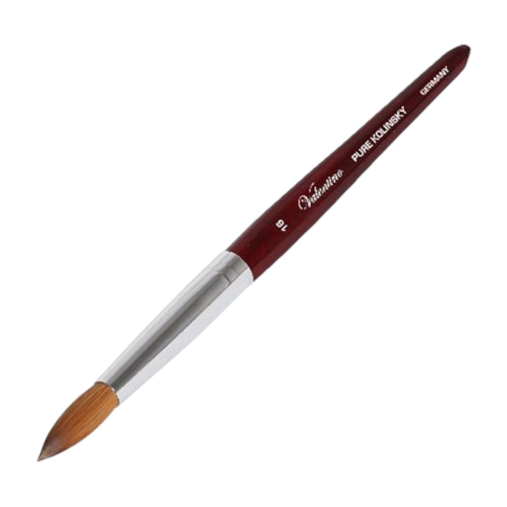 Acrylic Nail Brush - Valentino Kolinsky Red Cherry Wood 16
