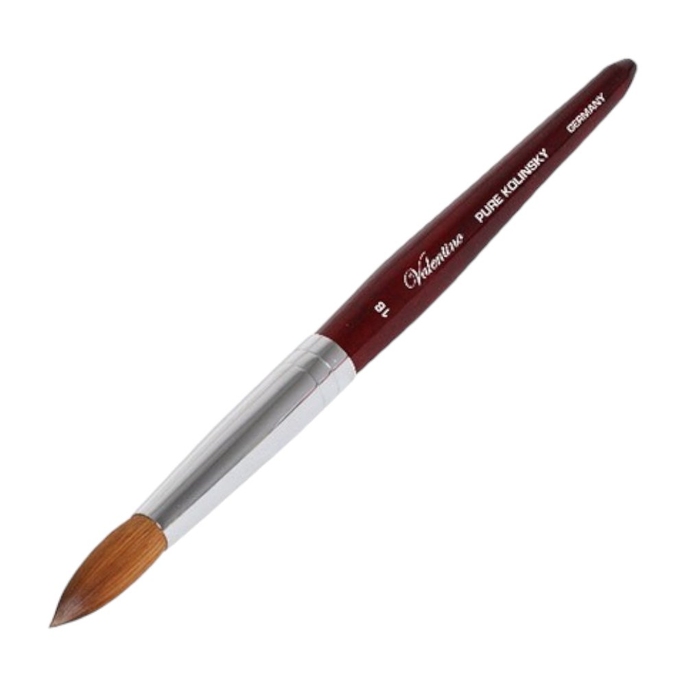 Acrylic Brush - Valentino Kolinsky Red Cherry Wood #18