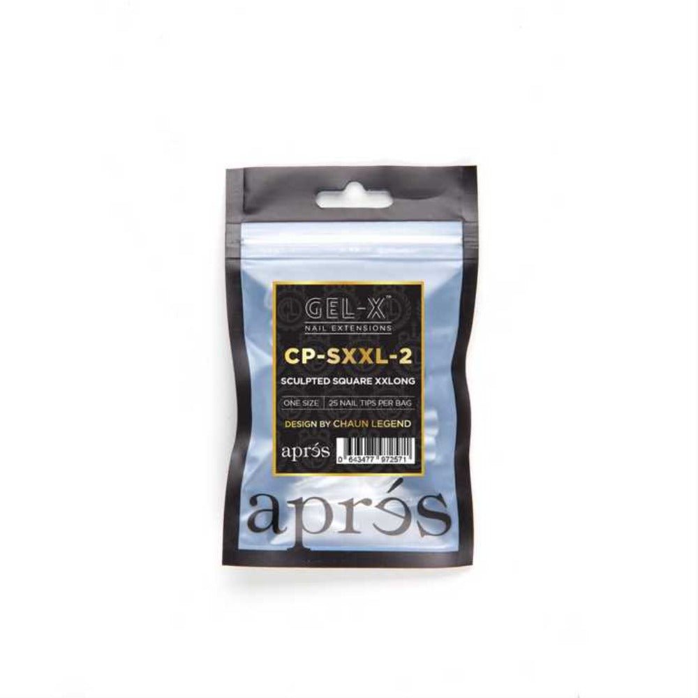Apres, Chaun Legend x Apres Gel-X Refill Tips, nail salon square one mall, Sculpted Square XXLong (50pcs)