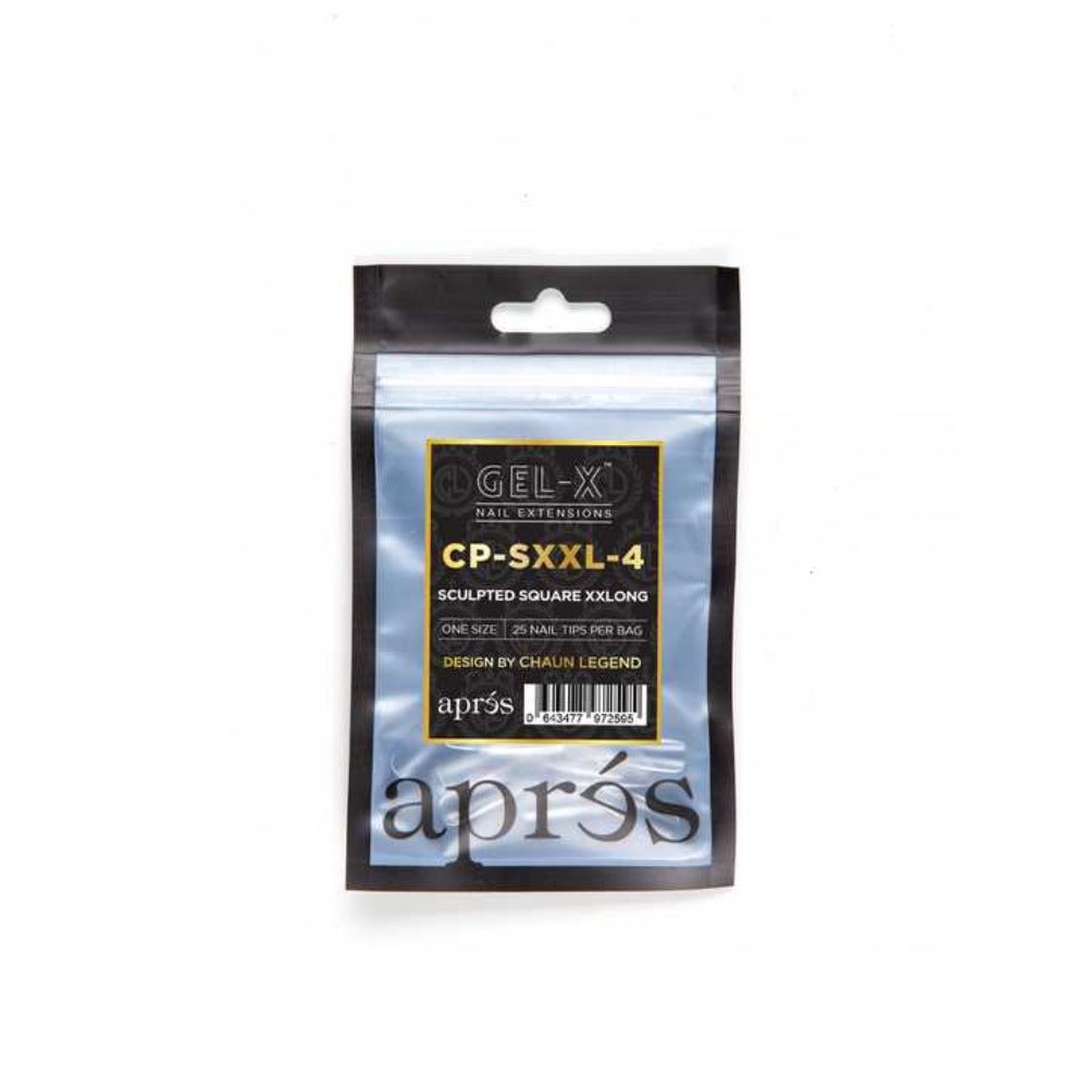 Apres, Chaun Legend x Apres Gel-X Refill Tips, nails square one, Sculpted Square XXLong (50pcs)