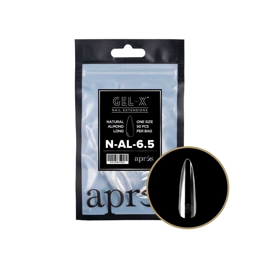 Apres Gel-X Refill Tips 2.0, good press on nails, Almond Long, black almond nails