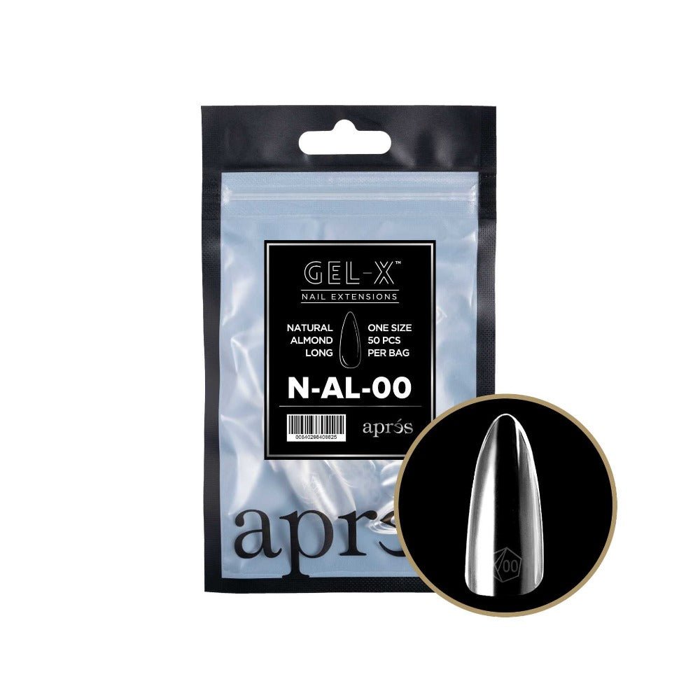 Apres Gel-X Refill Tips 2.0, good press on nails, Almond Long, french tip almond nails